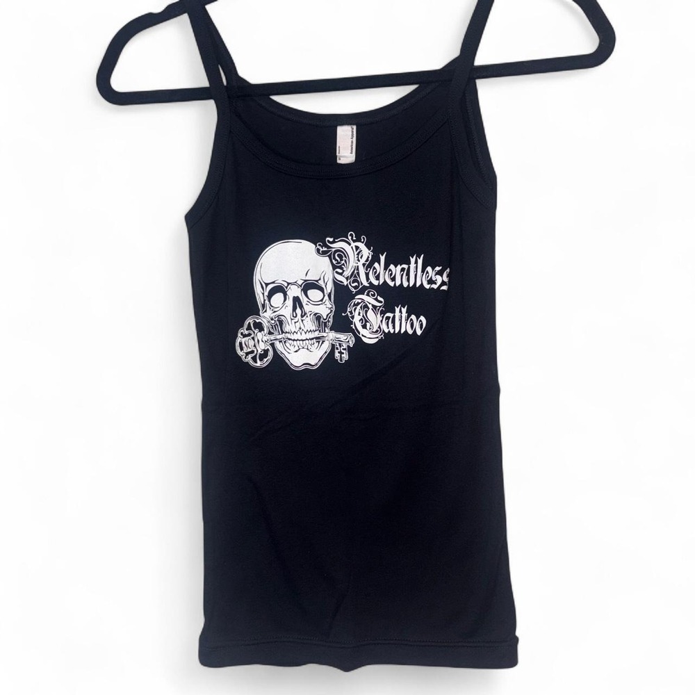 Tattoo Skull Graphic American Apparel Tank Top Womens Small Black